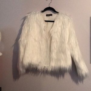 White fur coat